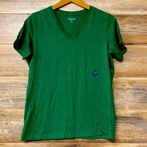 Lands' End Relaxed Fit Supima V-Neck Tee NWT